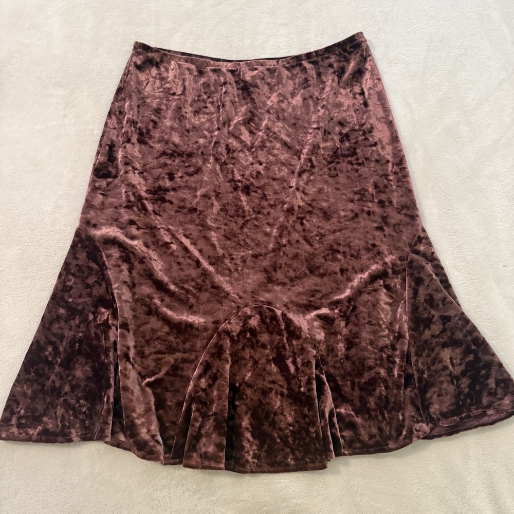 Robbie Bee Skirt Med 8/10 Crushed Velvet Whimsigoth Fairy Burgundy 90s Y2K
